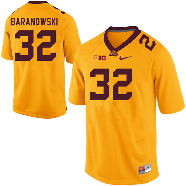Men #32 Maverick Baranowski Minnesota Golden Gophers College Football Jerseys Sale-Gold